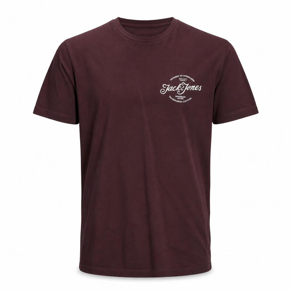 Jack & Jones Men's Brown L T-Shirt - Cotton Crew Neck