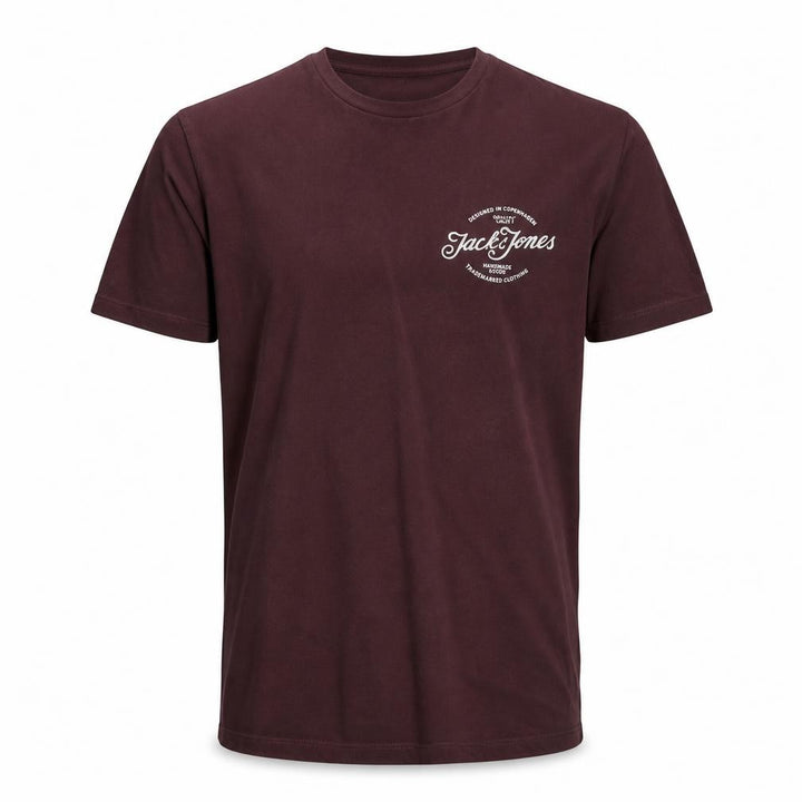 Jack & Jones Men's Brown L T-Shirt - Cotton Crew Neck