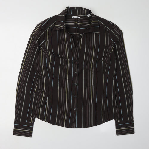 Ben Sherman Unisex Black Striped Button-Up Shirt L
