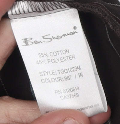 Ben Sherman Unisex Black Striped Button-Up Shirt L