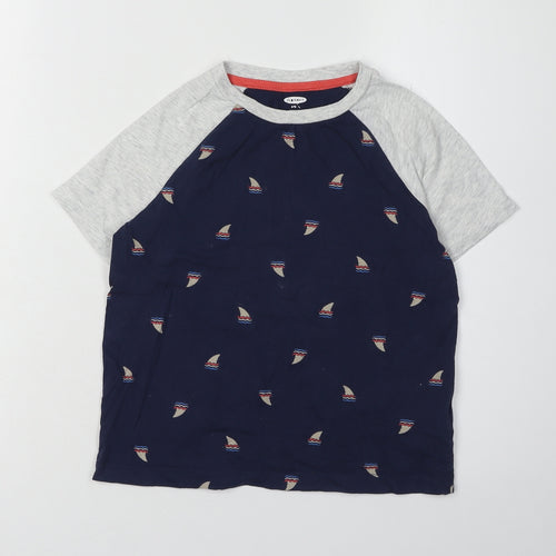 Old Navy Boys Nautical T-Shirt Grey/Blue 6-7 Years