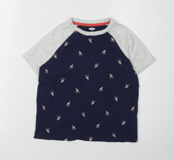 Old Navy Boys Nautical T-Shirt Grey/Blue 6-7 Years