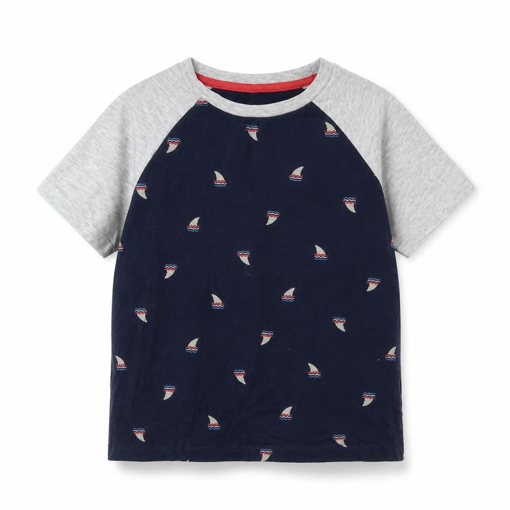 Old Navy Boys Nautical T-Shirt Grey/Blue 6-7 Years