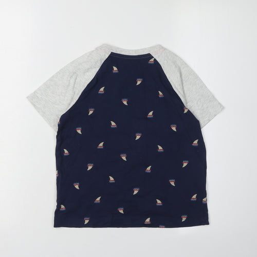 Old Navy Boys Nautical T-Shirt Grey/Blue 6-7 Years