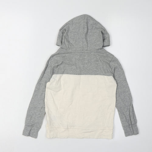 GAP Boys Grey Ivory Hoodie Age 5 Logo Pullover