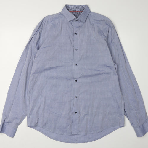 Swade Collection Men's Blue Classic Fit Shirt 16.5