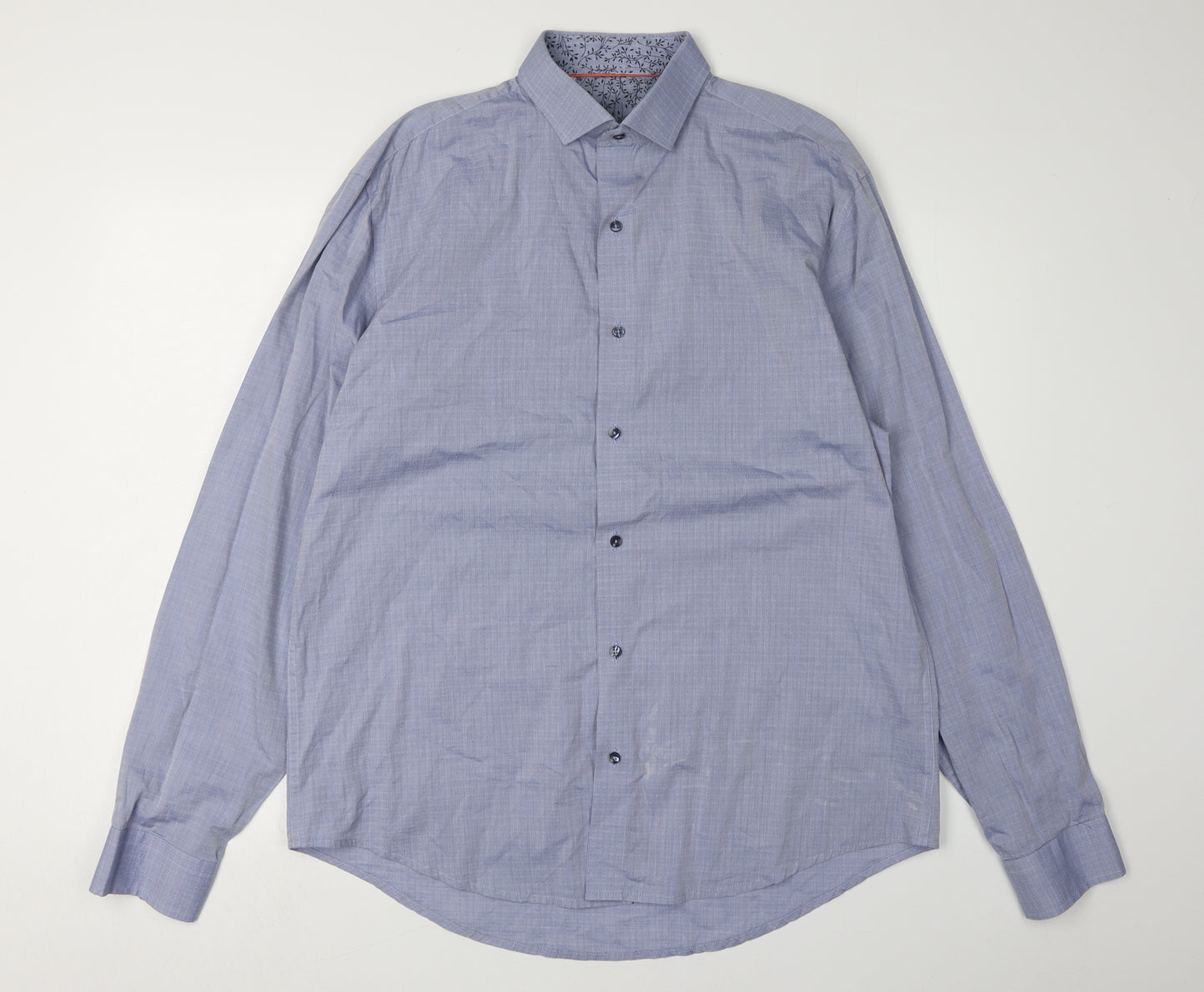 Swade Collection Men's Blue Classic Fit Shirt 16.5