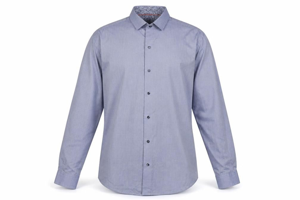 Front view of Swade Collection Men's Blue Classic Fit Shirt 16.5