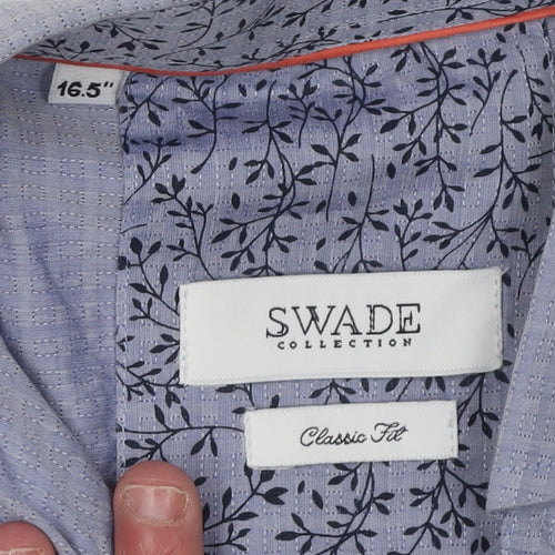 Swade Collection Men's Blue Classic Fit Shirt 16.5