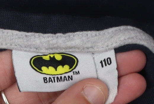 Batman Boys Long Sleeve Graphic T-Shirt, Black/Grey, 4-5 Years