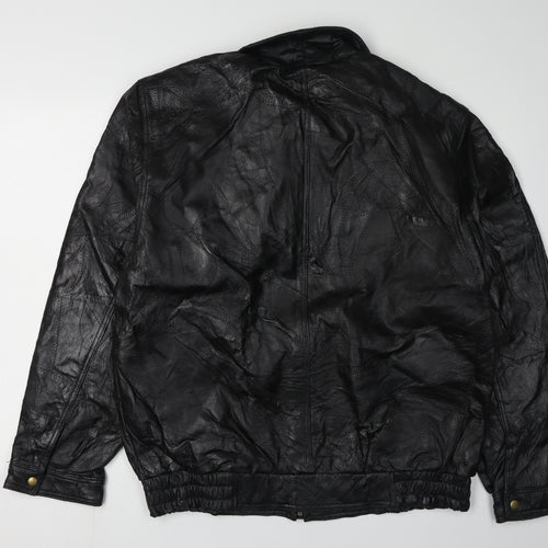 U.S. Wildlife Preserve Men's Black Leather Jacket L