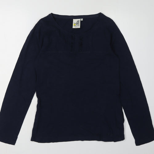 Weird Fish Women's Blue Long Sleeve T-Shirt, Size 8