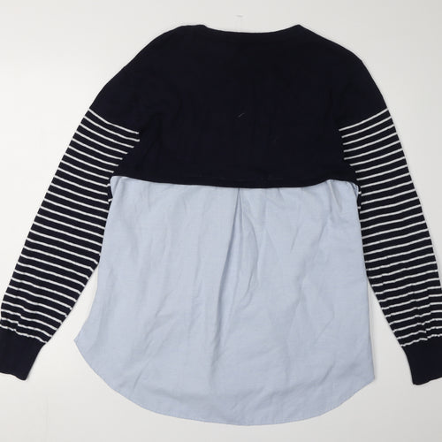 Oasis Women's Blue Striped Pullover Jumper L