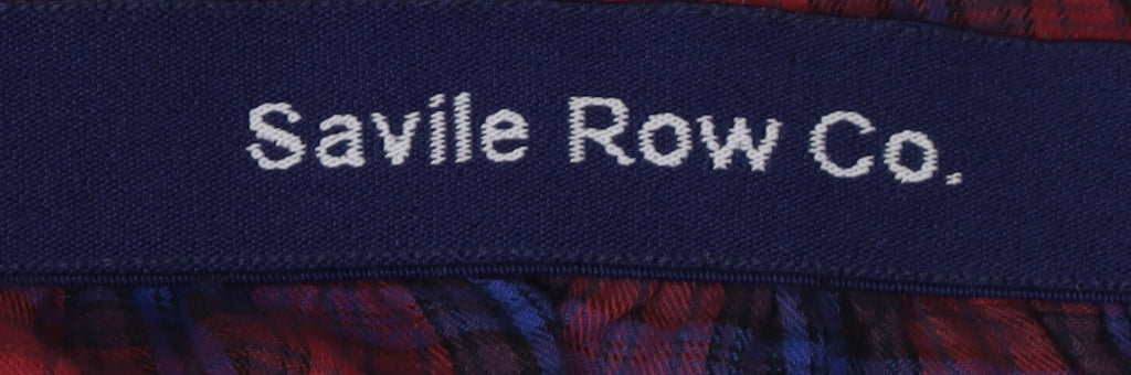 Savile Row Co. Men's Red/Blue Plaid Pyjama Pants M