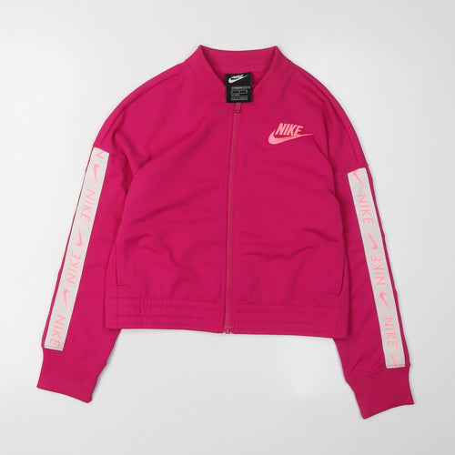 Nike Girls Pink Full Zip Knit Hoodie - Size M