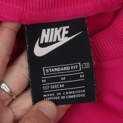 Nike Girls Pink Full Zip Knit Hoodie - Size M
