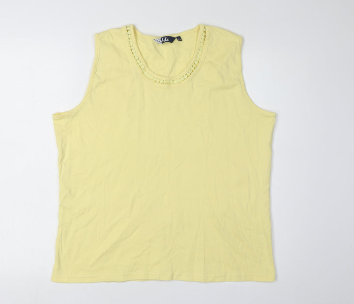 Isle Women's Yellow Cotton Tank Top Size L