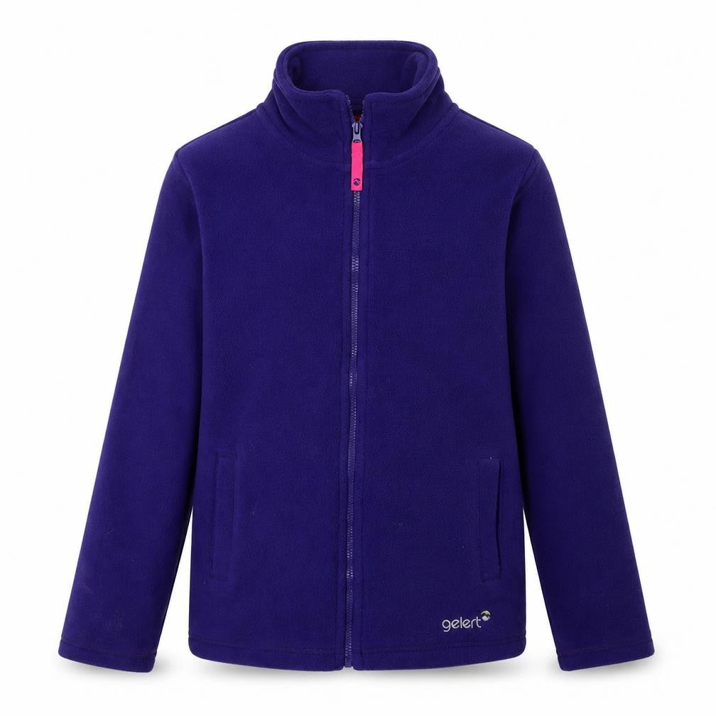 Front view of Gelert girls’ purple fleece basic jacket 9-10 years