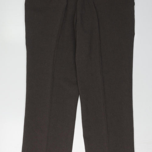 Farah Men's Classic Brown Trousers, Size 36, Straight Leg
