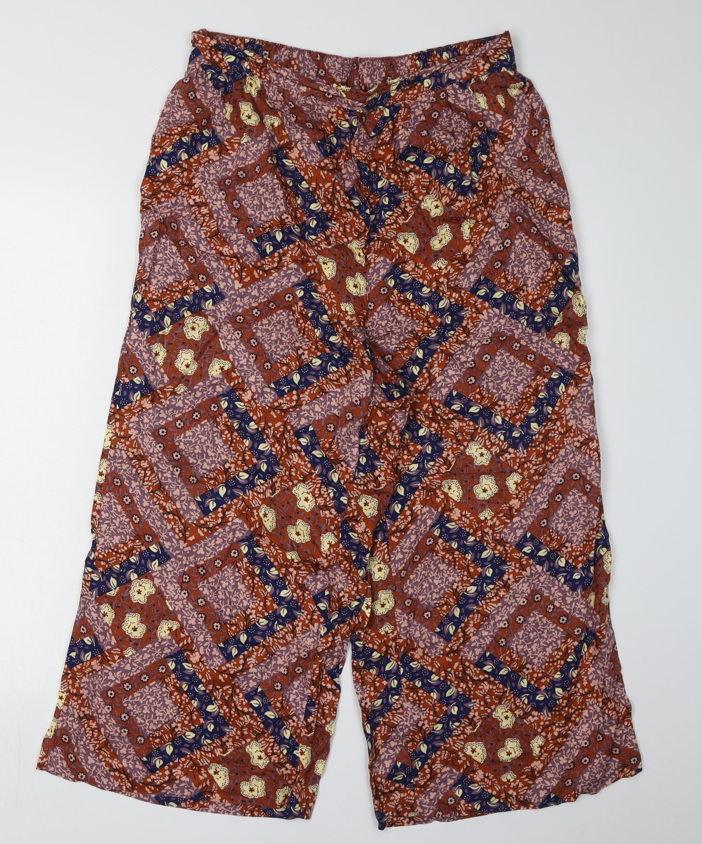 Next Women's Multicoloured Geometric Cropped Trousers