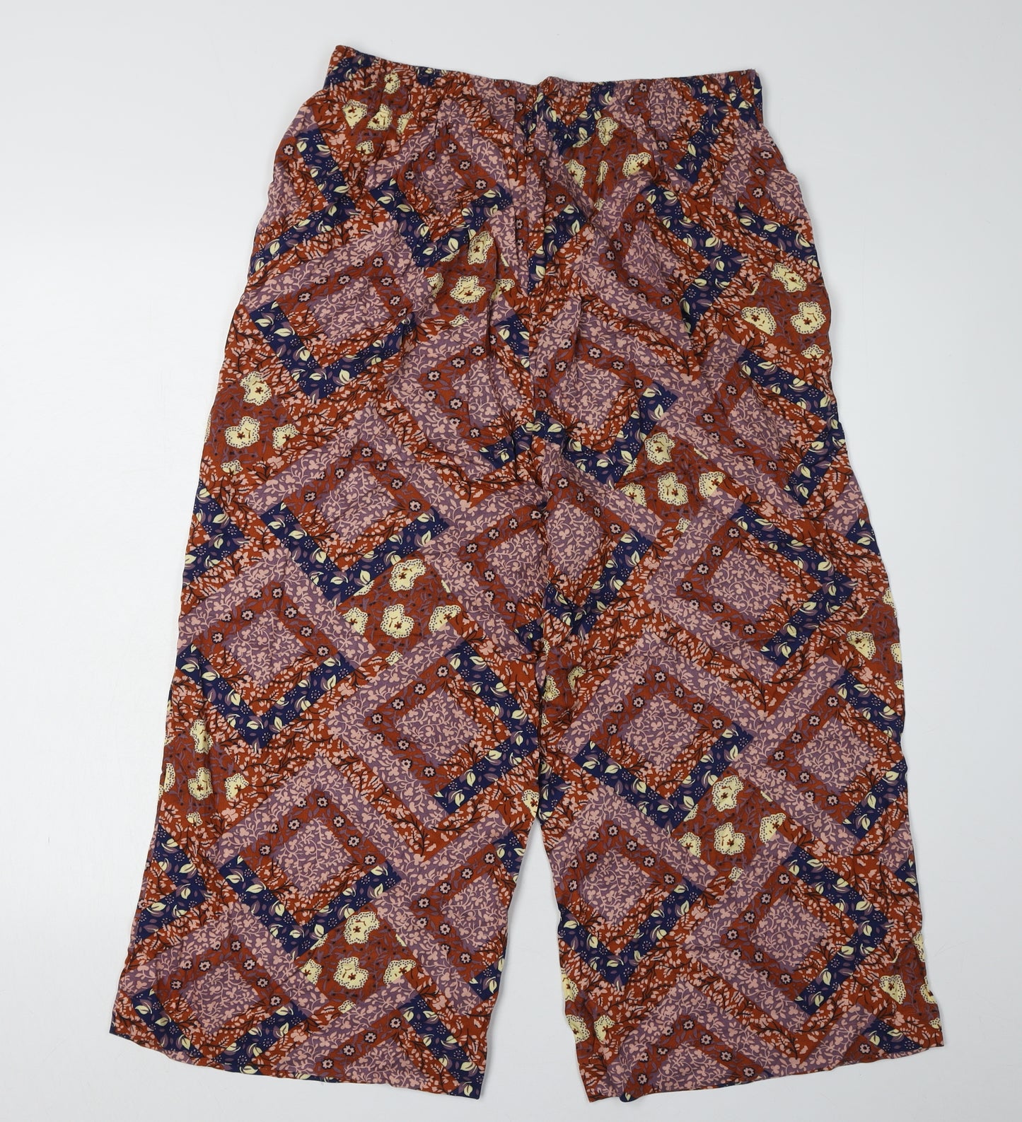 Next Women's Multicoloured Geometric Cropped Trousers
