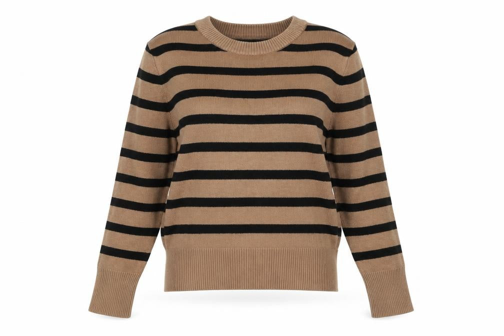 Farhi by Nicole Farhi Women's Brown Striped Knit Pullover XS