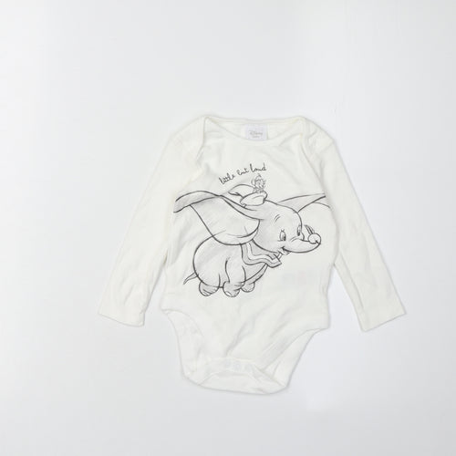 Disney Unisex Baby Dumbo Babygrow 6-9 Months White