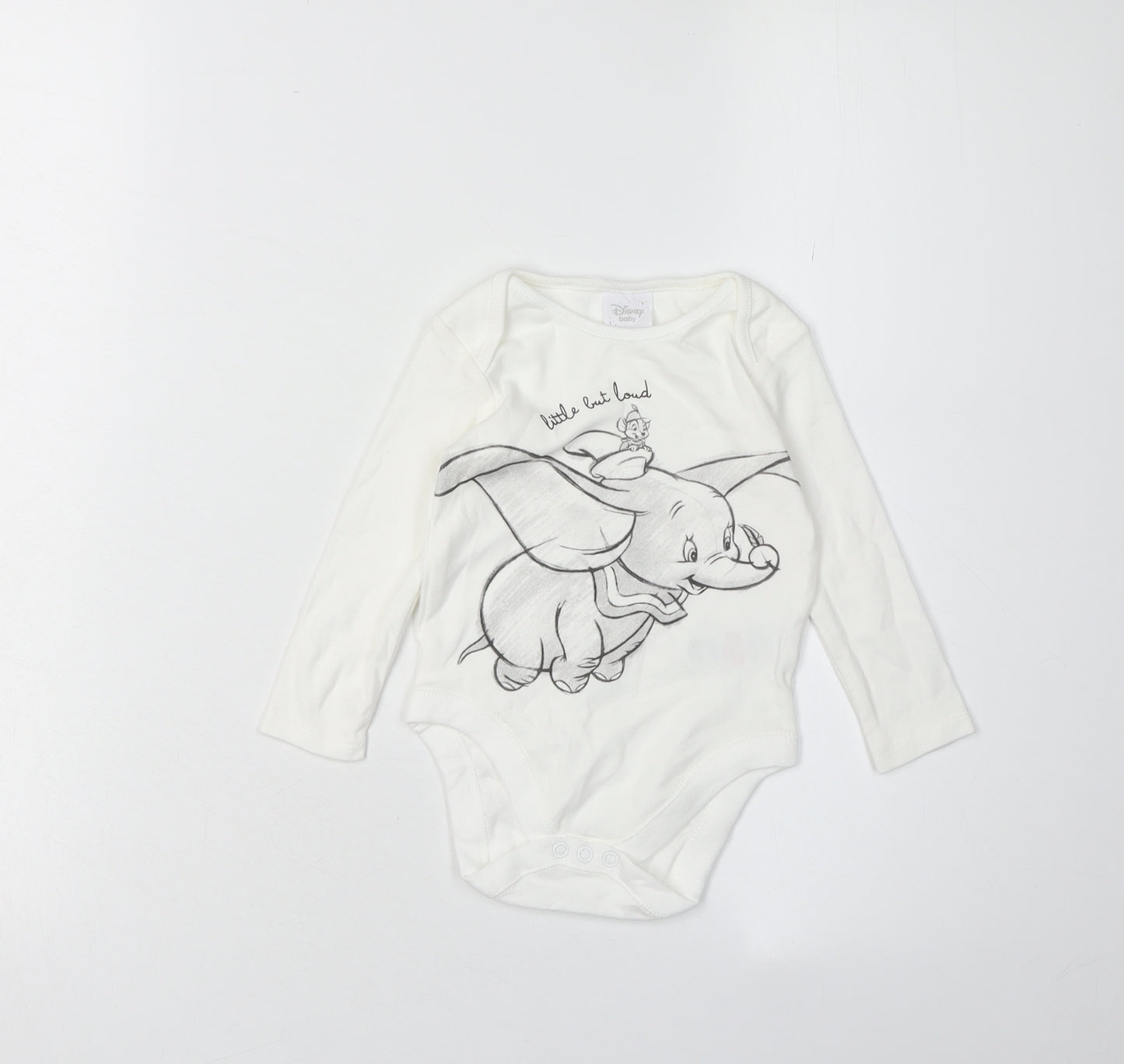 Disney Unisex Baby Dumbo Babygrow 6-9 Months White