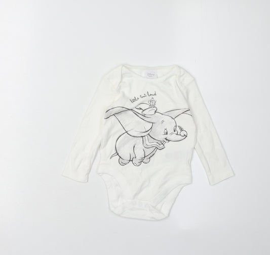 Disney Unisex Baby Dumbo Babygrow 6-9 Months White