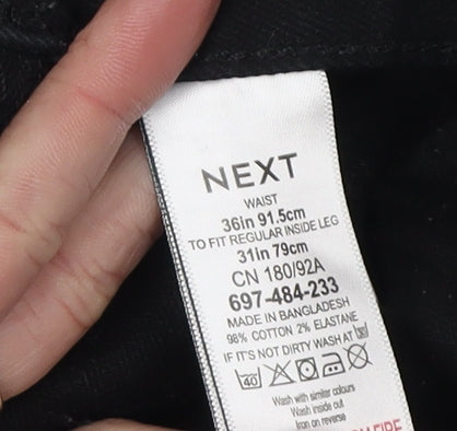 Next Men's Black Straight Jeans 36 Regular Fit