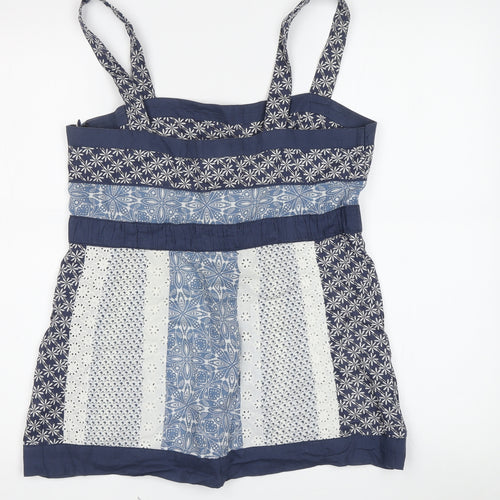 Monsoon Women's Blue Floral Camisole Tank UK 12