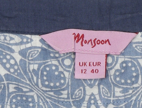 Monsoon Women's Blue Floral Camisole Tank UK 12
