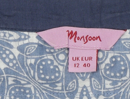 Monsoon Women's Blue Floral Camisole Tank UK 12