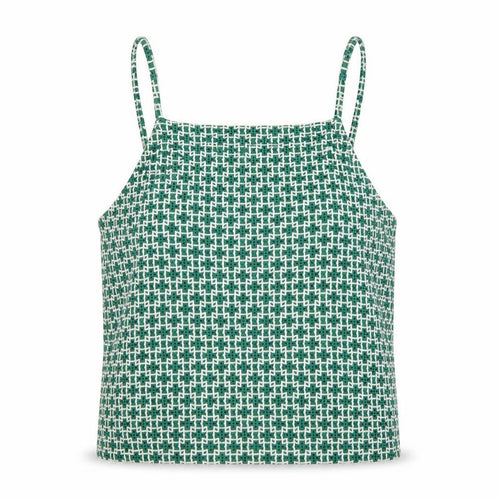 Topshop Women's Green Geometric Camisole Tank Top, Size 10