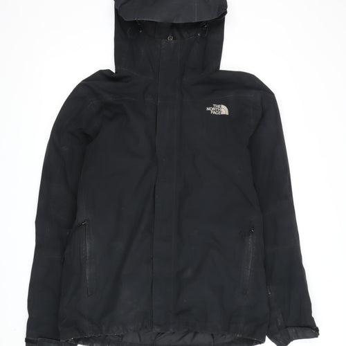 The North Face Men's Black Rain Coat, Size S, Hooded & Waterproof