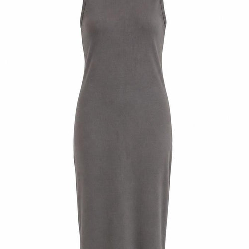 Zara Women's Grey Cowl Neck Sleeveless Midi Sheath Dress