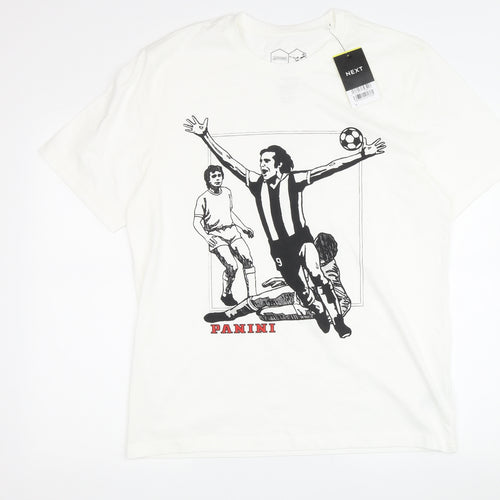 NEXT Men's White Sports Graphic Cotton T-Shirt M