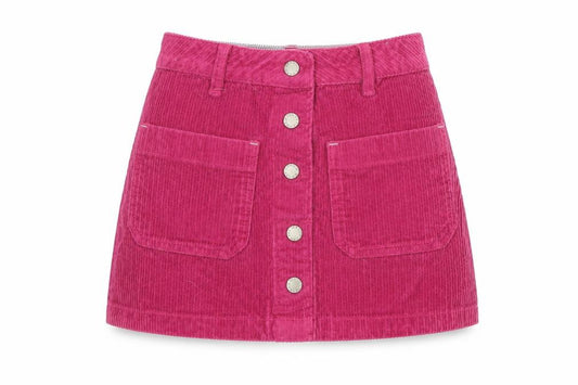 FatFace Girls Pink A-Line Corduroy Skirt 3-4 Years