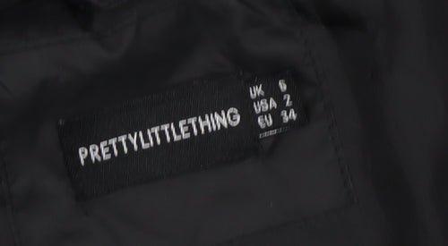 PrettyLittleThing Women's Black Puffer Jacket Size 6