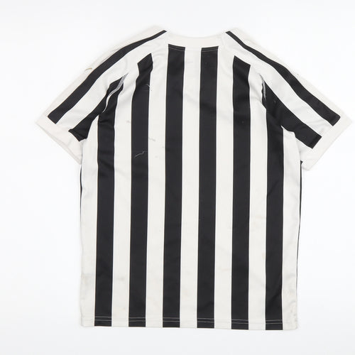 Puma Boys Black & White Striped Football Jersey 12-13Y