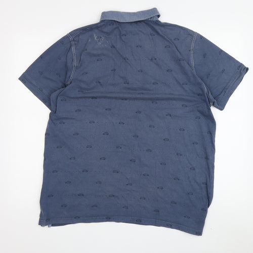 Lee Cooper Men's Blue L Polo Shirt Short Sleeve