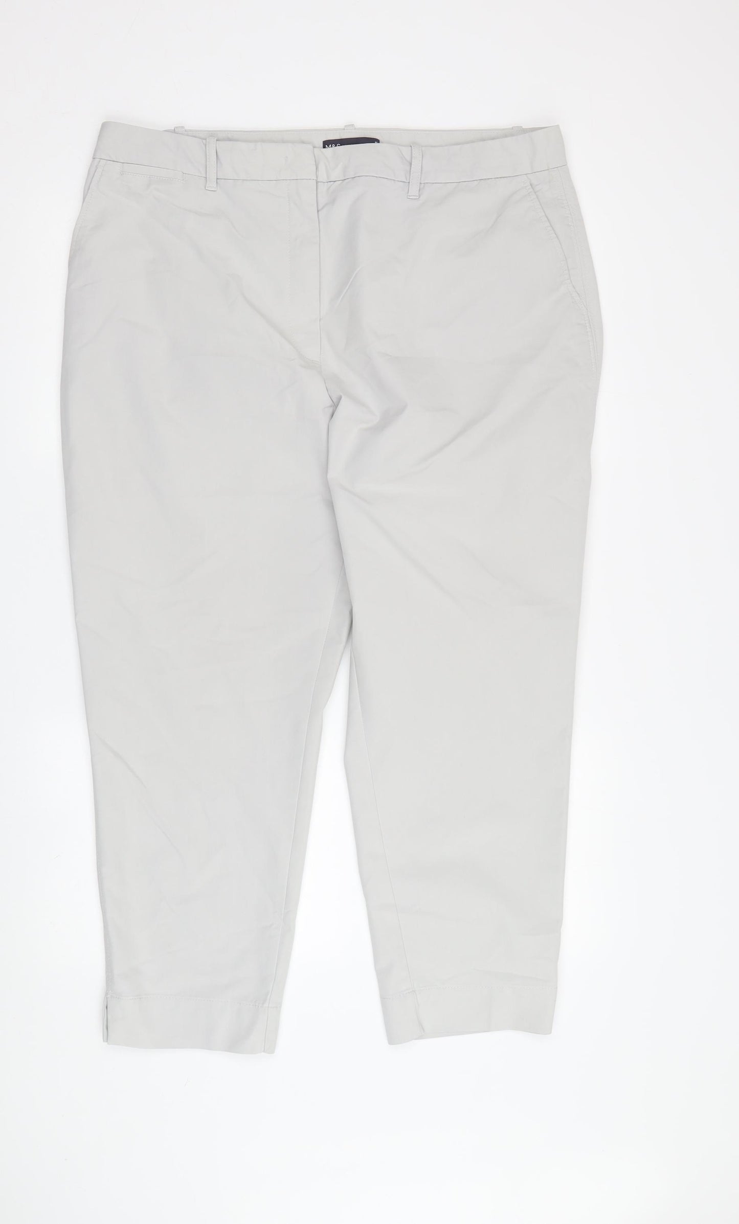 Marks and Spencer Women's Beige Chino Trousers Size 18