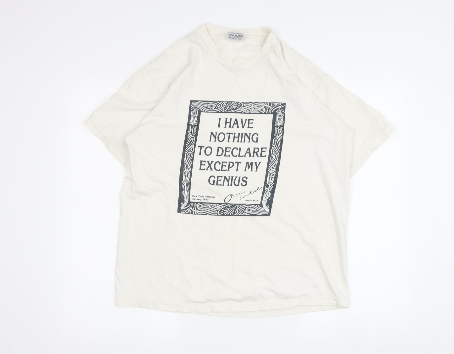Past Times Men's White Quote T-Shirt One Size