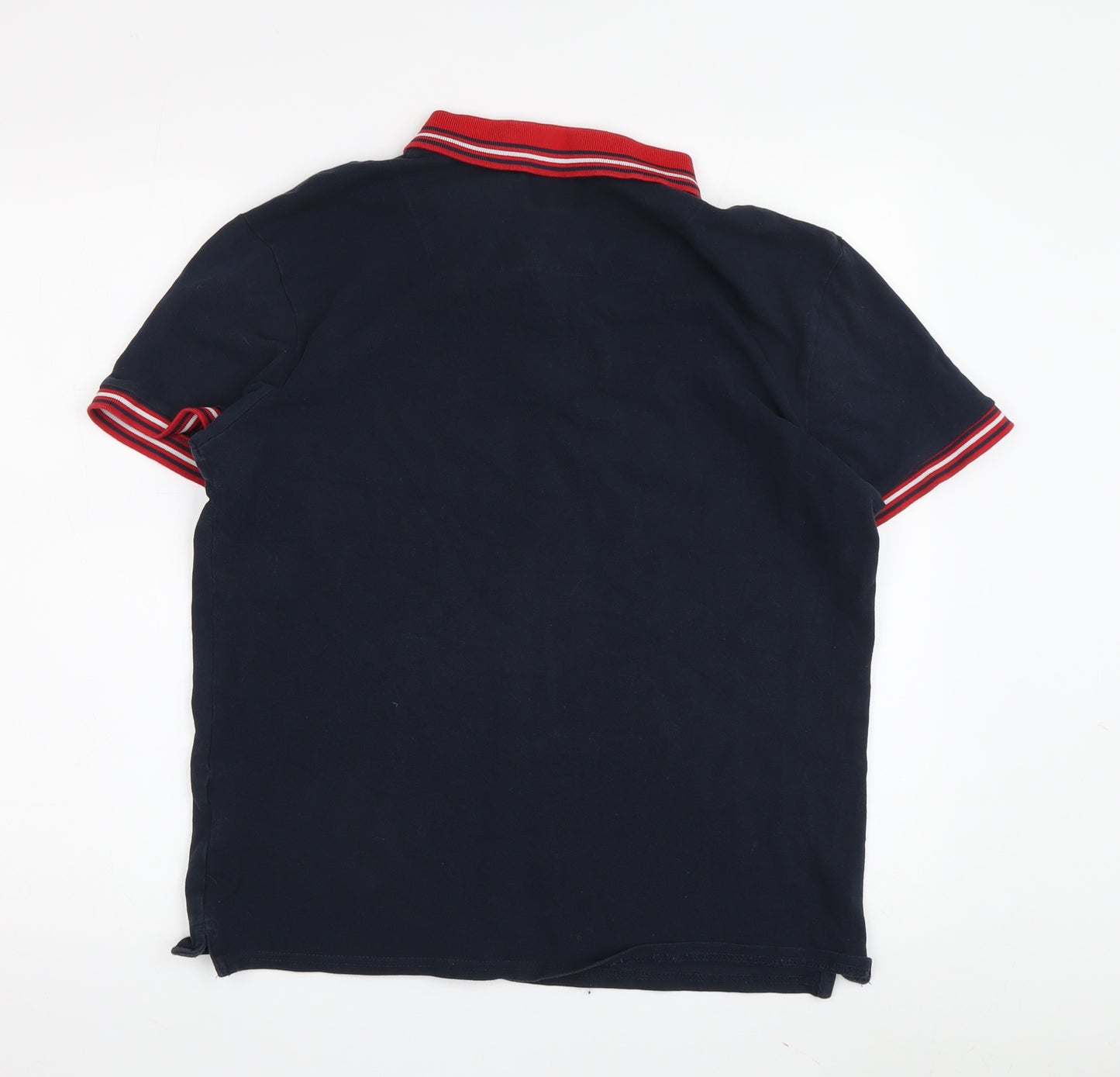 Threadbare Men's Blue Polo Shirt Size L with Red Trim