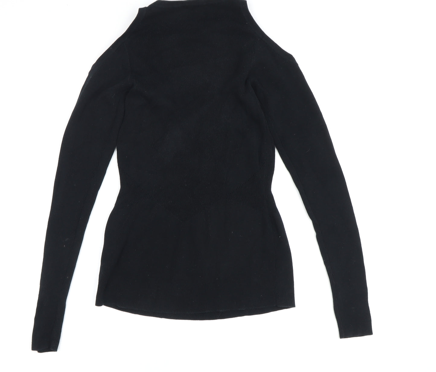 Whistles Women's Black Cold Shoulder Top, Long Sleeve