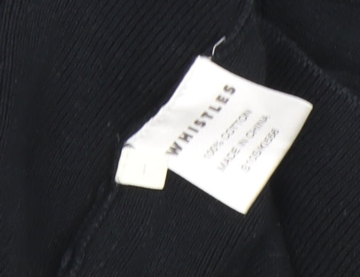 Whistles Women's Black Cold Shoulder Top, Long Sleeve