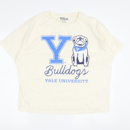 Yale University Ivory T-Shirt, Size 16, Unisex Adults