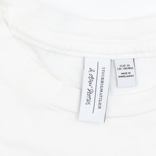 & Other Stories Girls White T-Shirt, Size 12, Classic Style