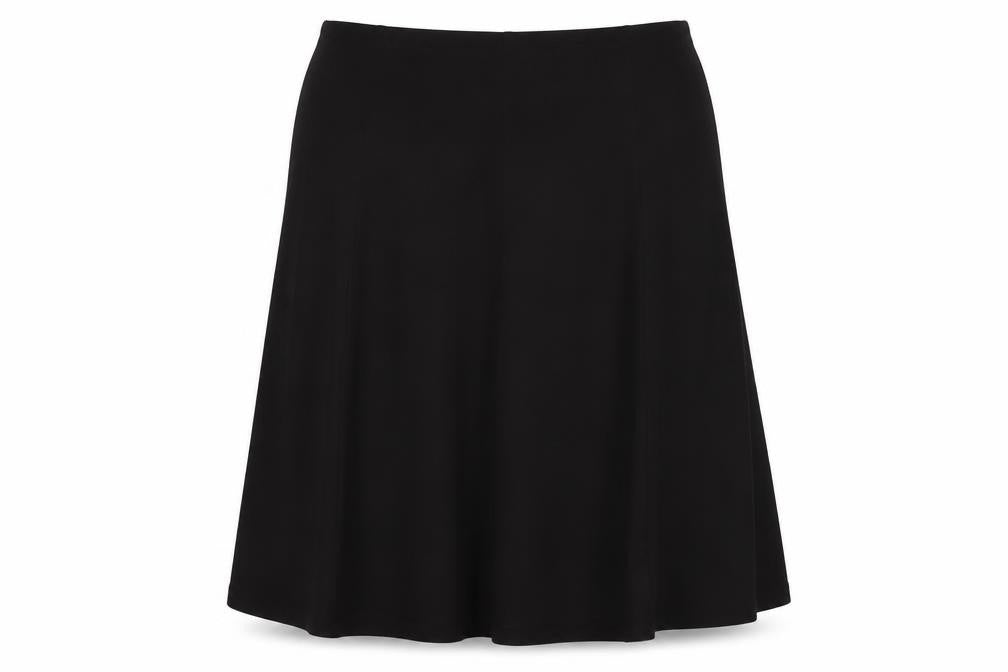 Front view of Classics Women's Black A-Line Knee Length Skirt