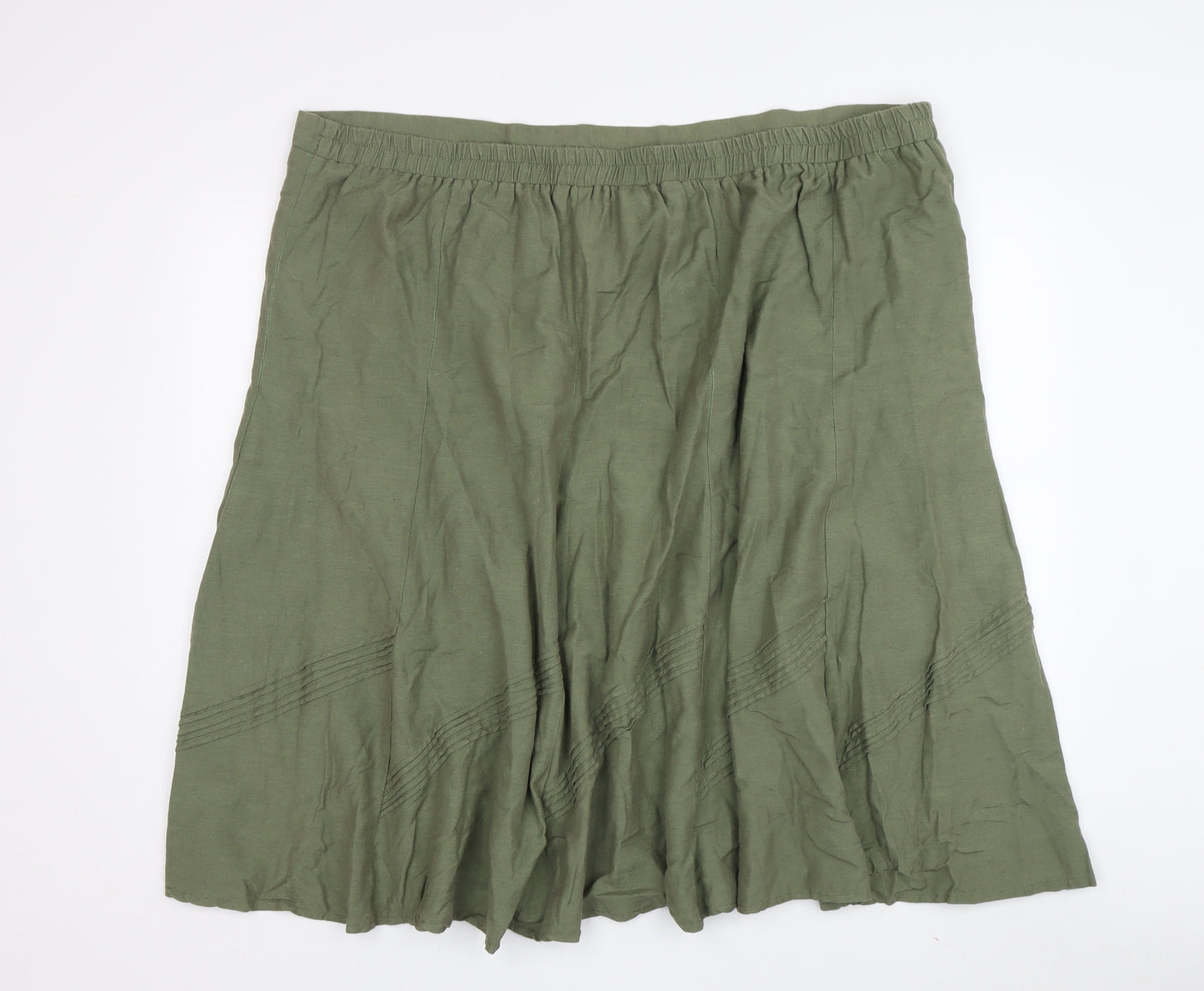 Anthology Women's Green Elastic Waist A-Line Skirt Size 26